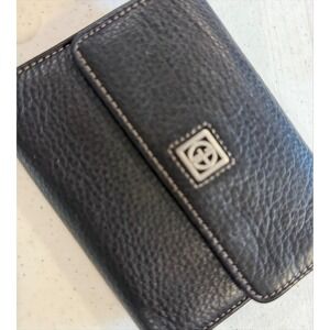 Giani‎ Bernini Black Leather Trifold Wallet Silver Logo Stylish